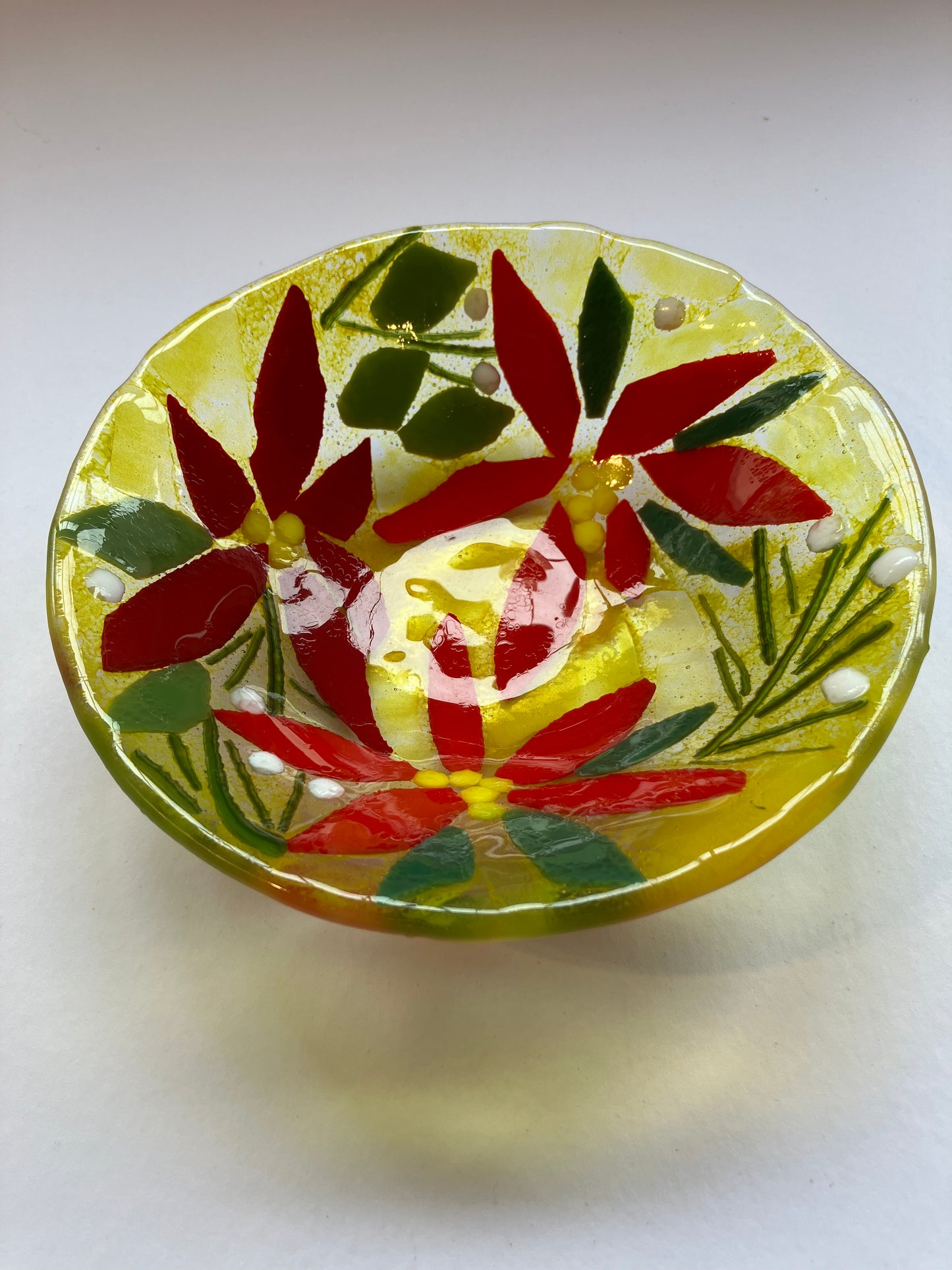 Fused glass flower bowl 3
