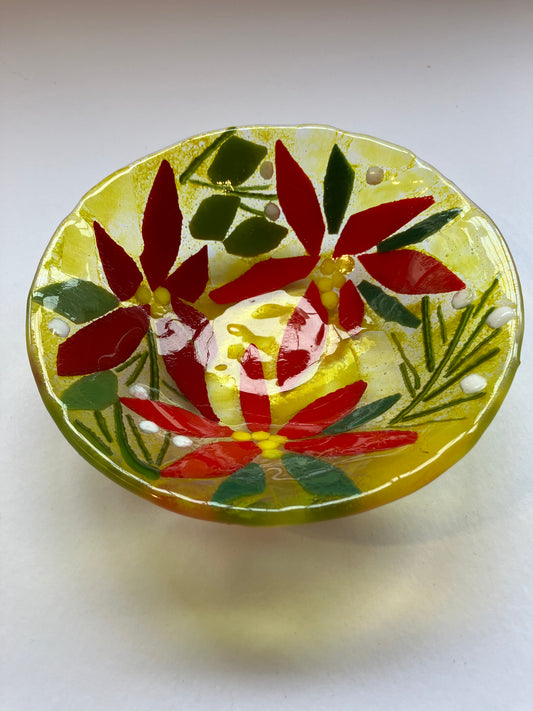 Fused glass flower bowl 3