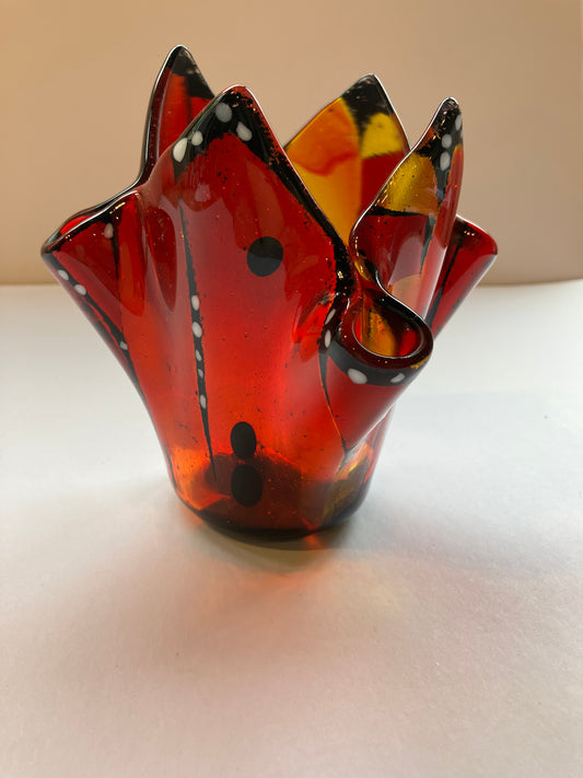 Fused glass vase