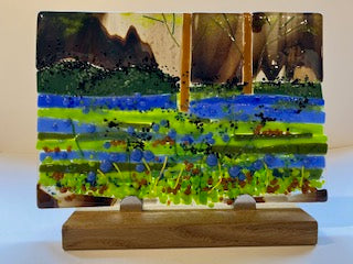 Fused glass Bluebell wood