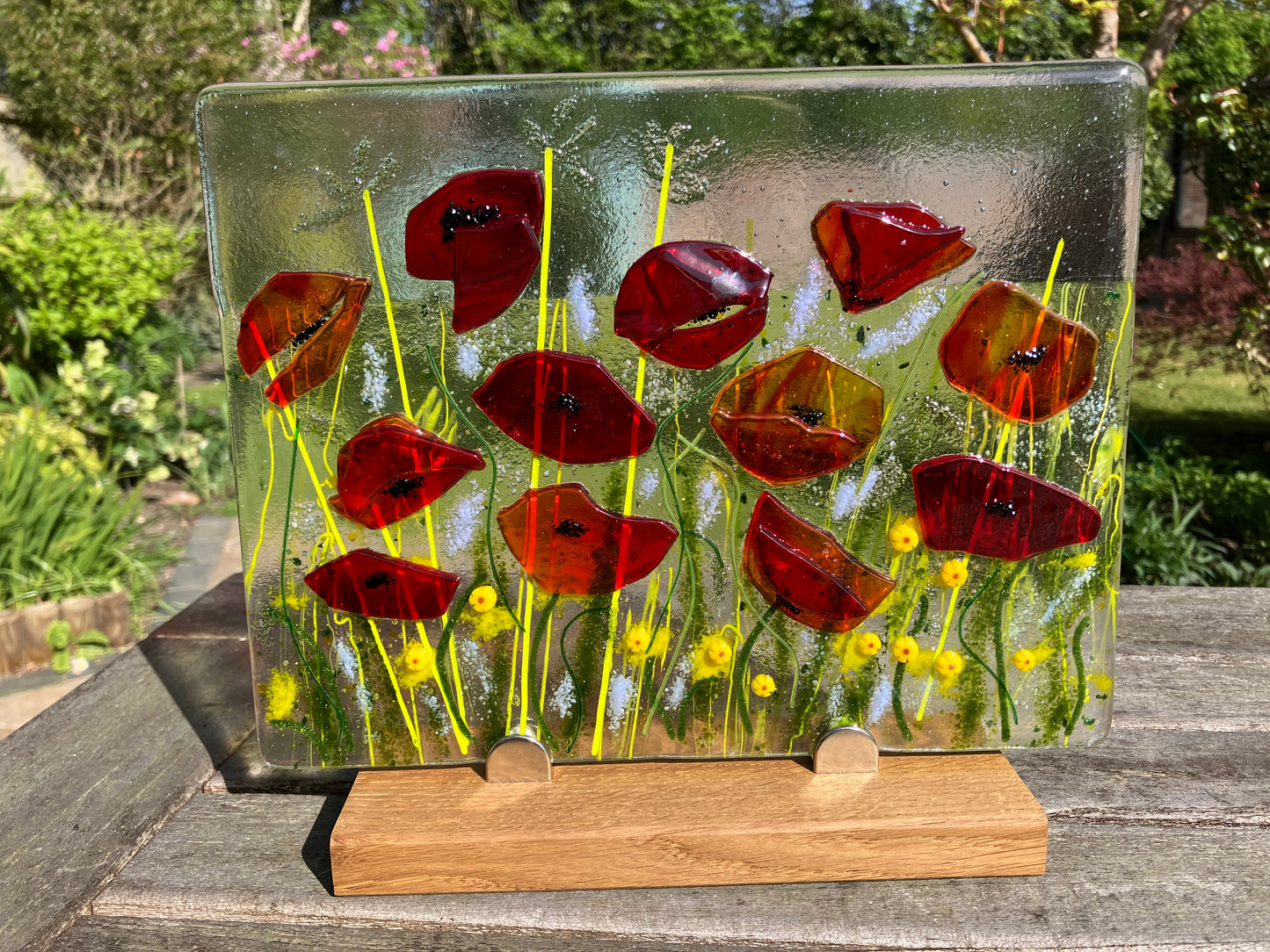 Fused Glass Poppies large