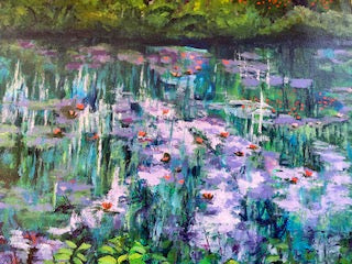 Mixed media Monet's garden