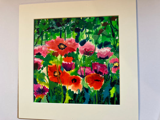 Poppies in ink